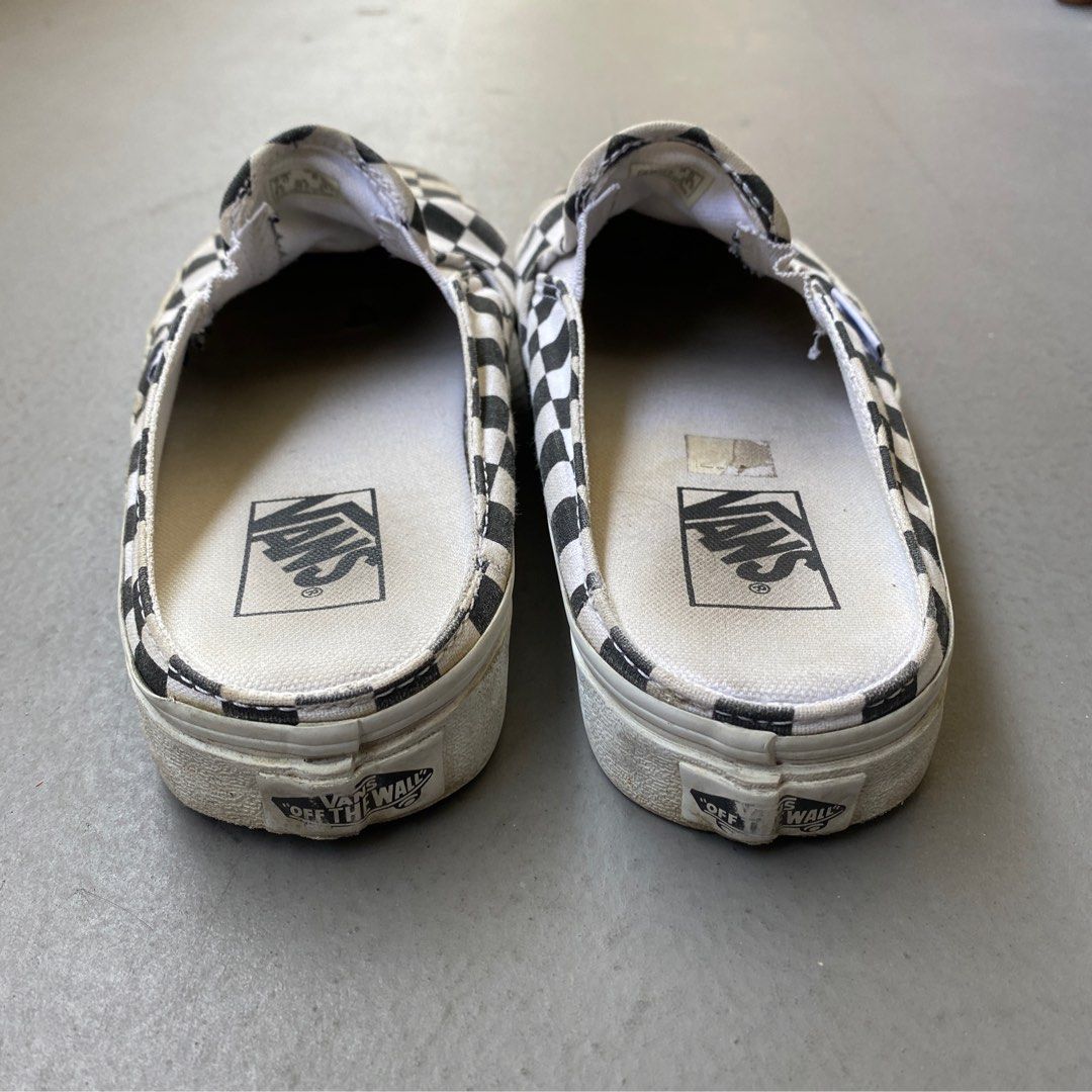 Silver and black checkered vans sale