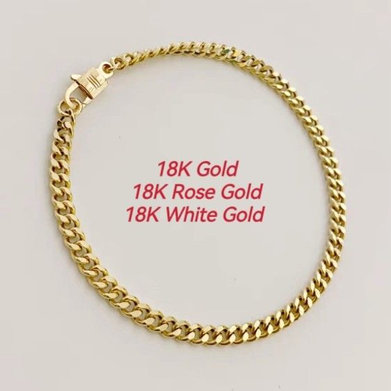 Mens 18k gold outlet cuban link bracelet