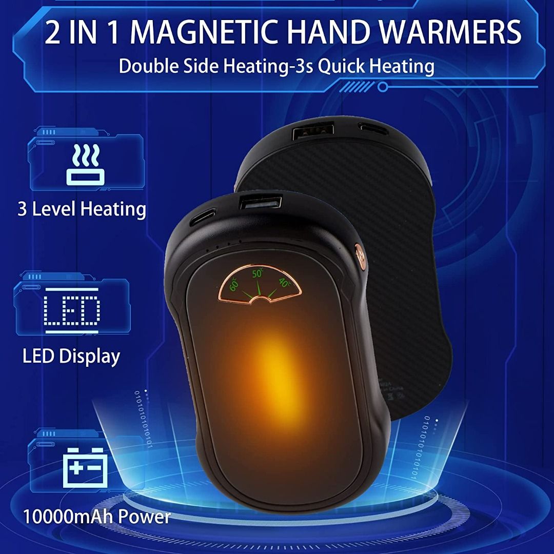 2420) Hand Warmers Rechargeable, 2 Pack 5000mAh Electric Hand