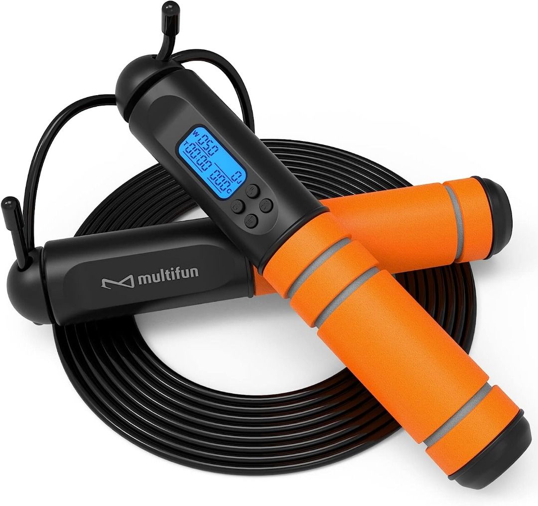 3775 Multifun Electronic Jump Rope Orange Speed Skipping Rope