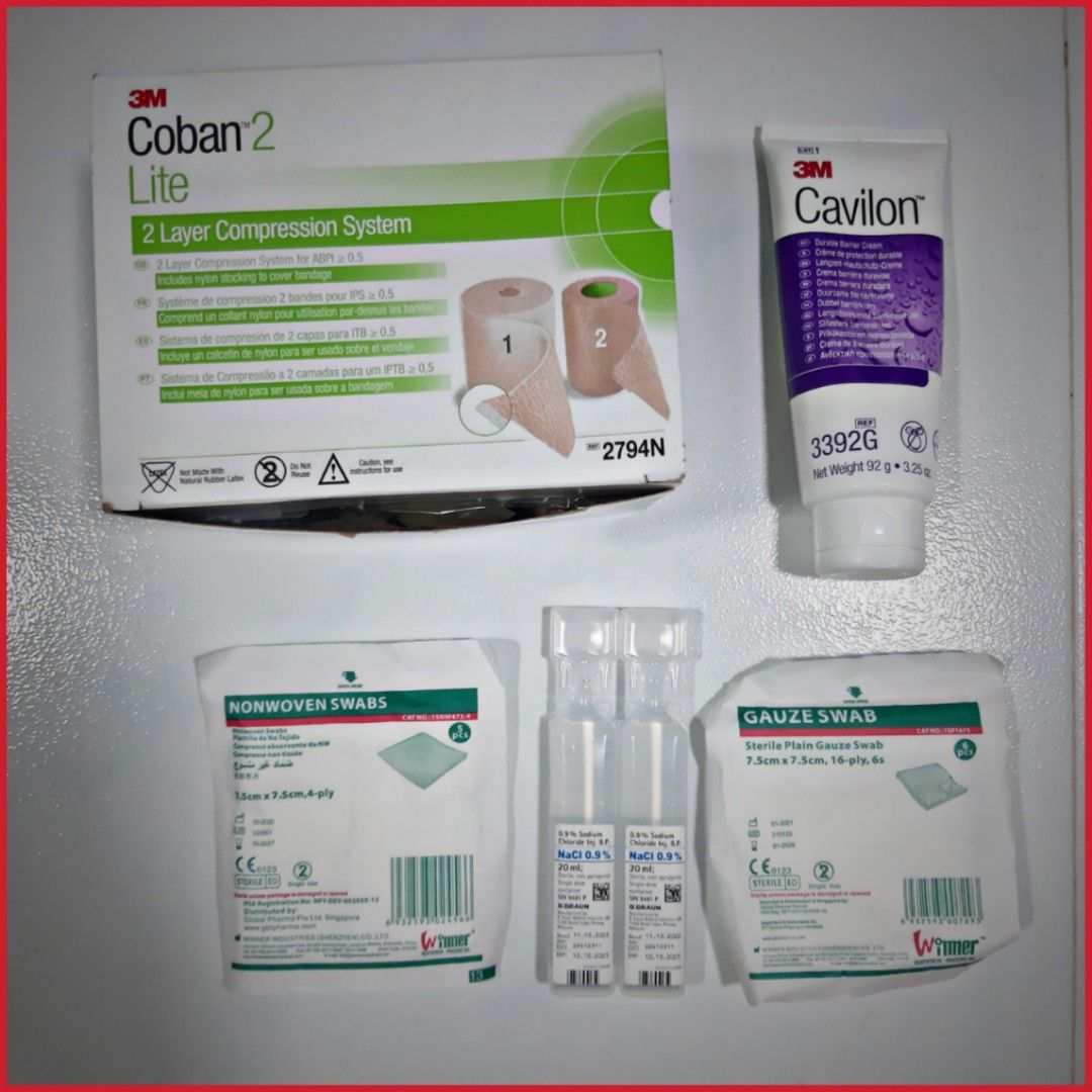 3M Coban Lite 2 3M Cavilon NaCl Sodium Chloride Non Woven Swab