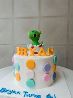 4 inch mini cutey dinosaur in an egg birthday cake