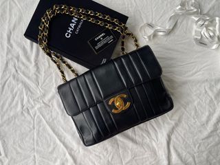🇯🇵 Chanel Vintage回途 ✨氛選品現貨 影片實錄/羊皮豎紋Jumbo30cm貝嫂包/