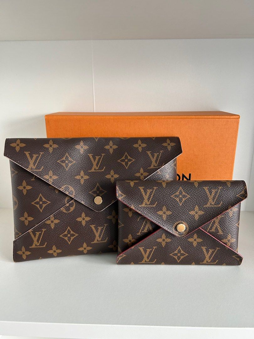 LOUIS VUITTON Kirigami Pochette Damier Ebene Clutch Brown