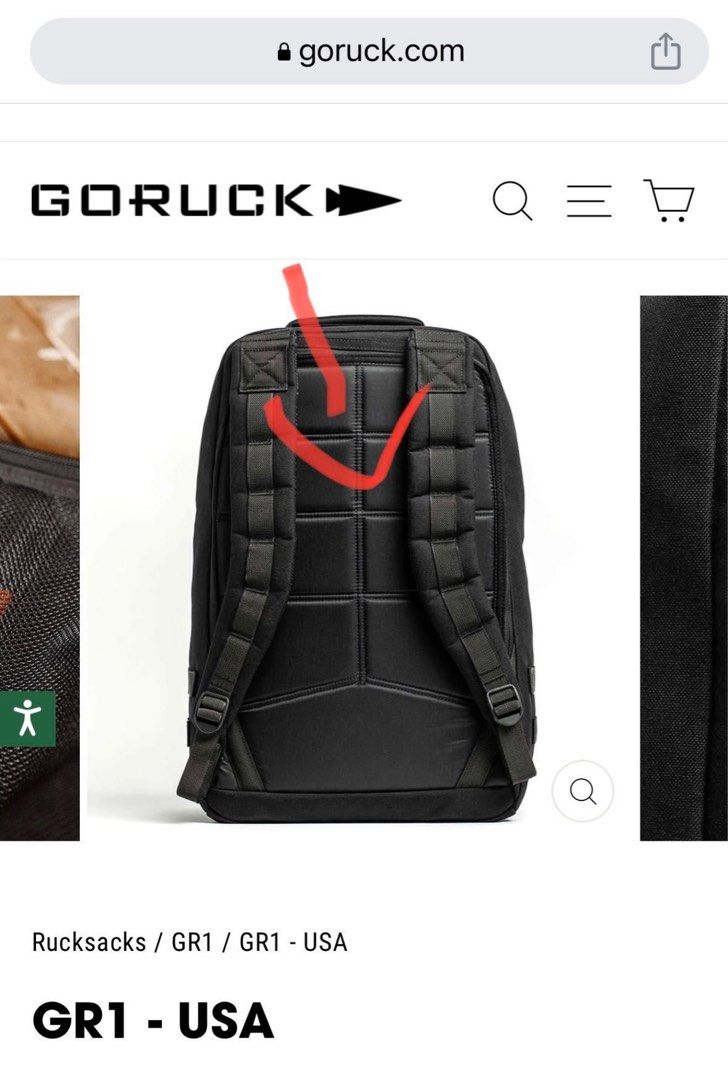 新版‼️美國製造‼️ Goruck GR1 21L 210d back panel and shoulder