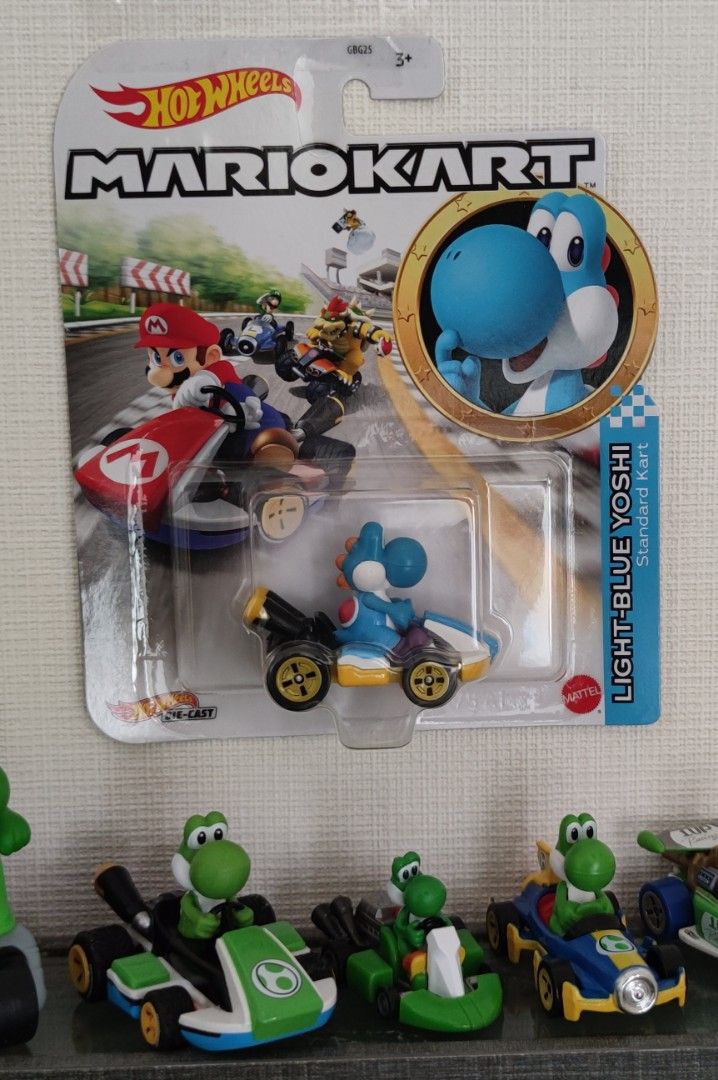 [現貨] Hotwheels Mario Kart LightBlue Yoshi Standard Kart Collection, 興趣