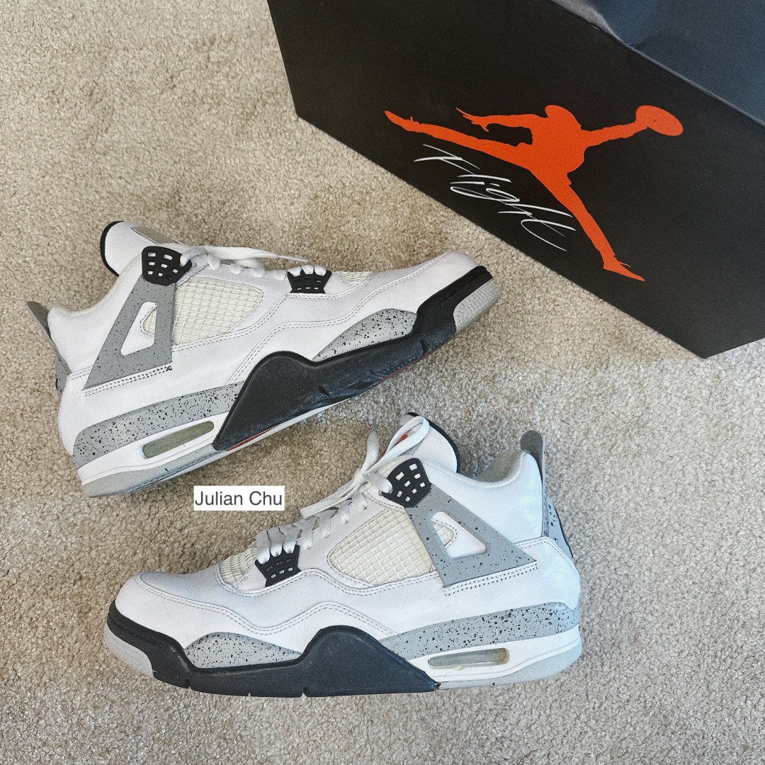 Air Jordan 4 White Cement 經典白水泥, 他的時尚, 鞋, 運動鞋在旋轉拍賣