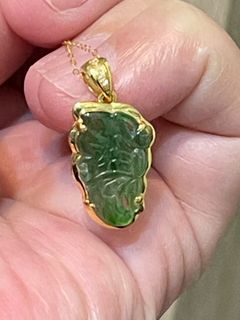 緬甸翡翠A貨蝴蝶🦋k金墜子
