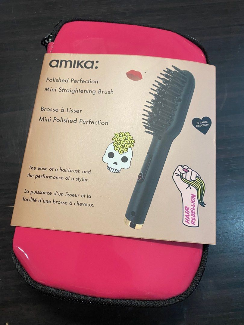 Amika polished perfection top mini straightening brush