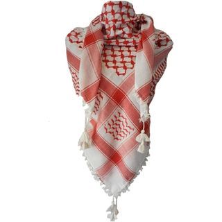 Plaid Tactical Desert Hijab Scarf Tassel Headband Muslim Arab Men