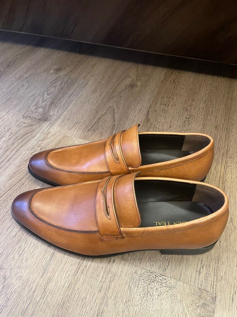 Mens cognac penny loafers outlet