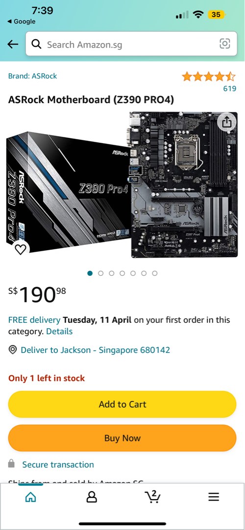 ASRock Motherboard (Z390 PRO4), Computers & Tech, Parts & Accessories ...