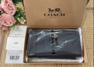 Authentic Coach With Sling Long Leather Wallet