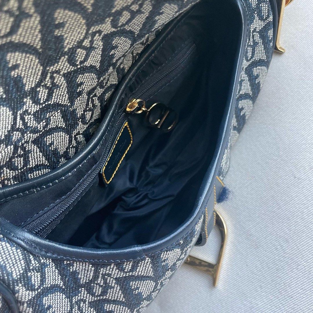 Dior Vintage Trotter Mini Saddle Bag in navy oblique print, Luxury, Bags &  Wallets on Carousell