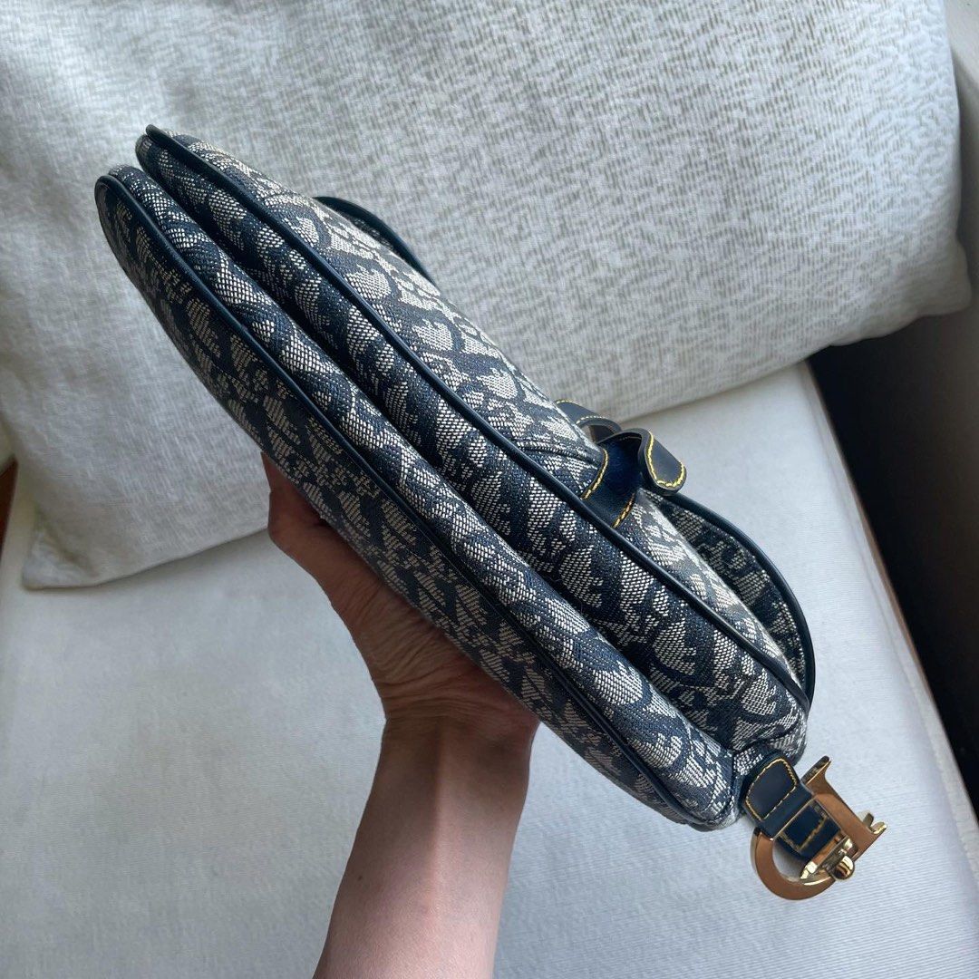 Dior Vintage Trotter Mini Saddle Bag in navy oblique print, Luxury, Bags &  Wallets on Carousell
