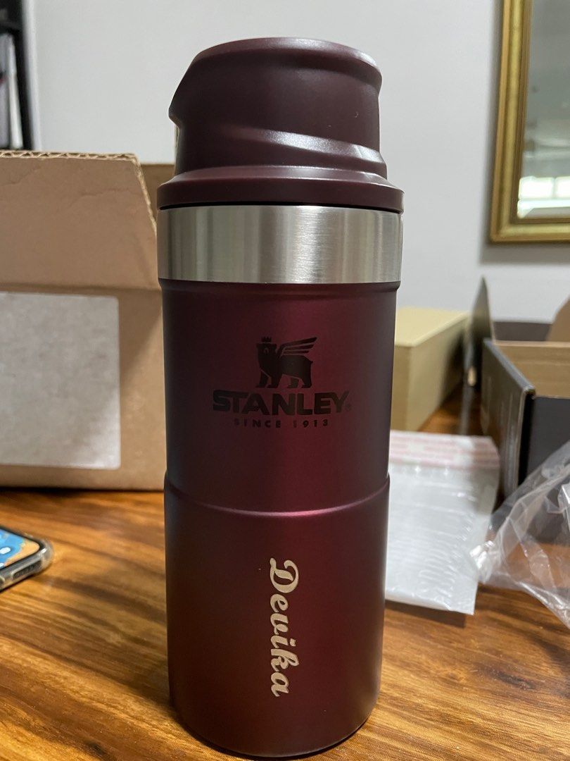 Stanley Thermal Bottle, Classic Trigger-Action Travel Mug 12oz / 350ml Wine