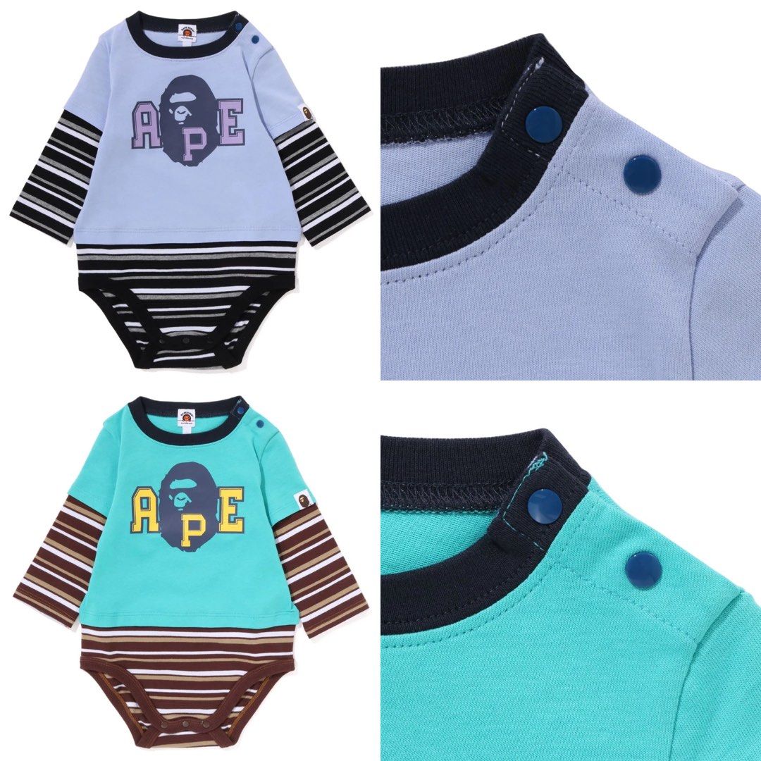 BAPE HOOP APE HEAD LAYERED BODYSUIT, Babies Kids, Babies Kids