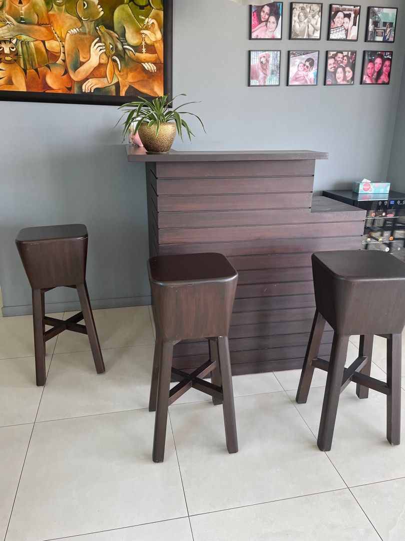 Bar with Bar Stools, Furniture & Home Living, Furniture, Other Home