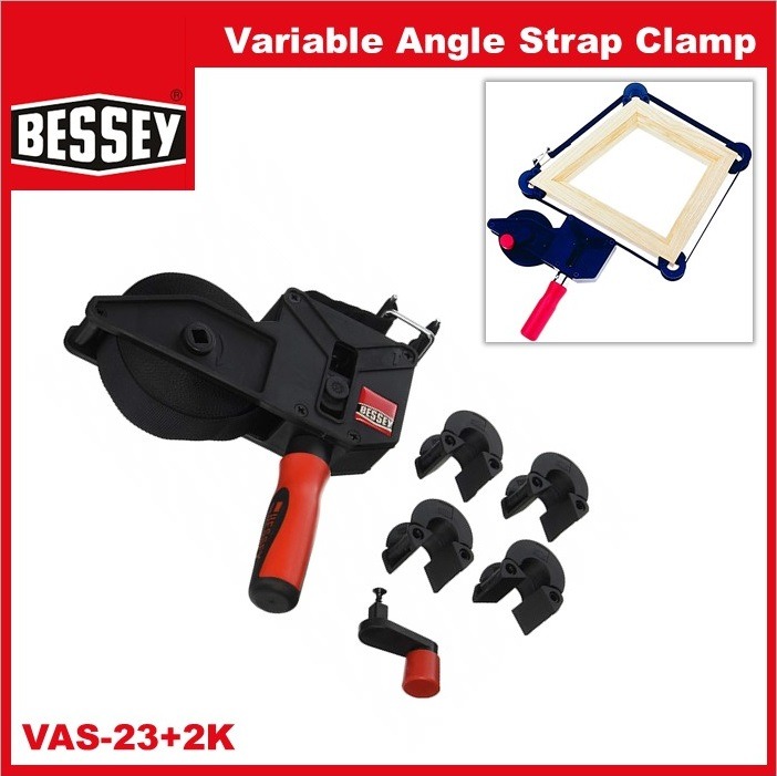 Variable angle shop strap clamp