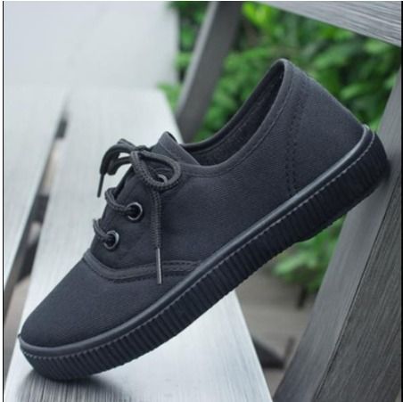Black Sneakers Canvas Shoes Girls Boys Children School Student Dance gymnastics Casual Shoes Unisex sport