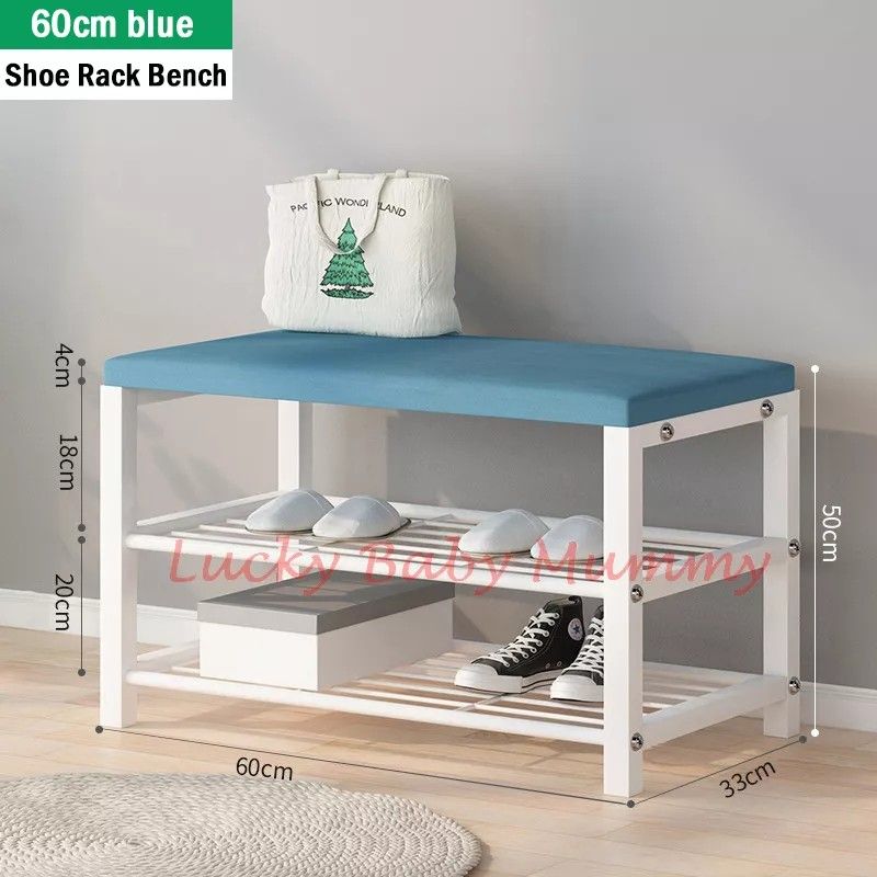 Blue white Shoe Rack bench Furniture Home Living Furniture