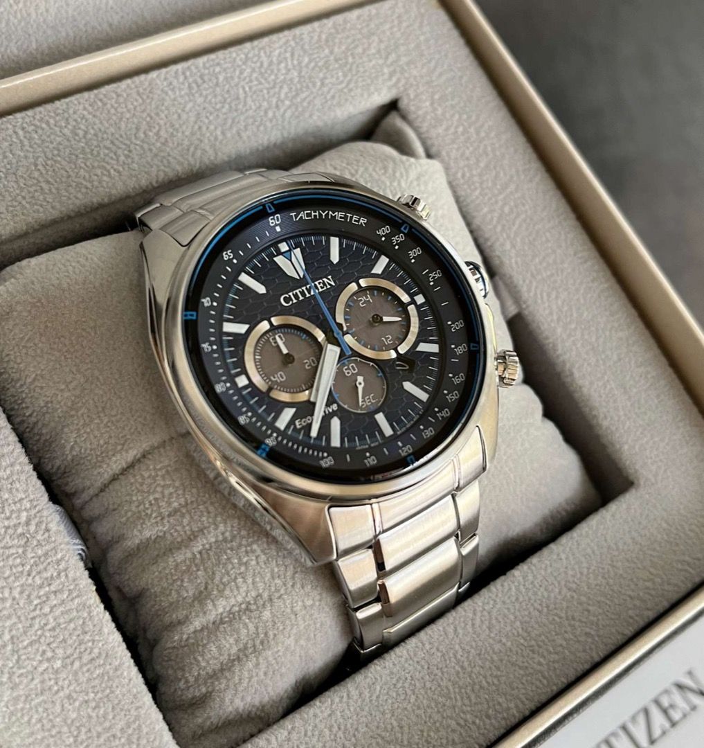 BNEW AUTHENTIC! Citizen Eco-Drive Watch CA4560-81L Chronograph Blue Dial  Silver Steel Strap Watch For Men P14,990, Men\'s Fashion, Watches &  Accessories, Watches on Carousell