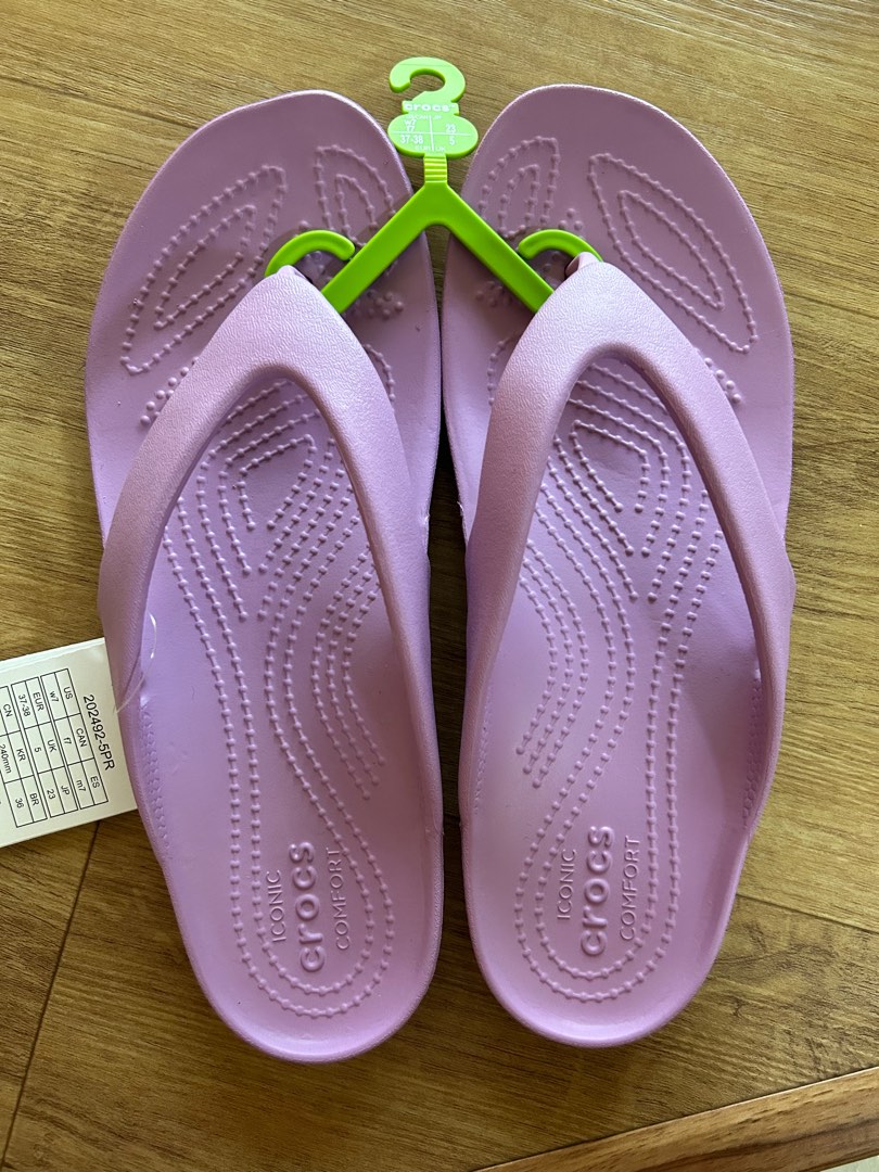 Purple crocs flip flops outlet