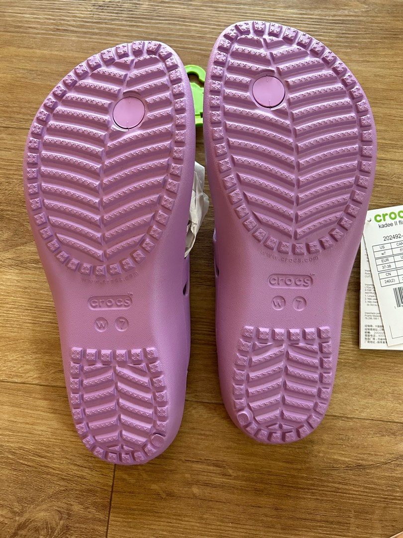 Purple crocs flip flops sales