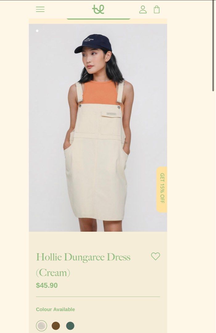 Cream dungaree dress top