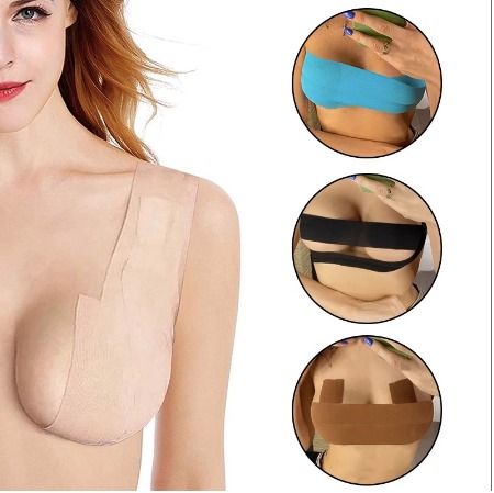Women Invisible Silicone Lift Breast Nipple Cover Lace Up Sticky Br