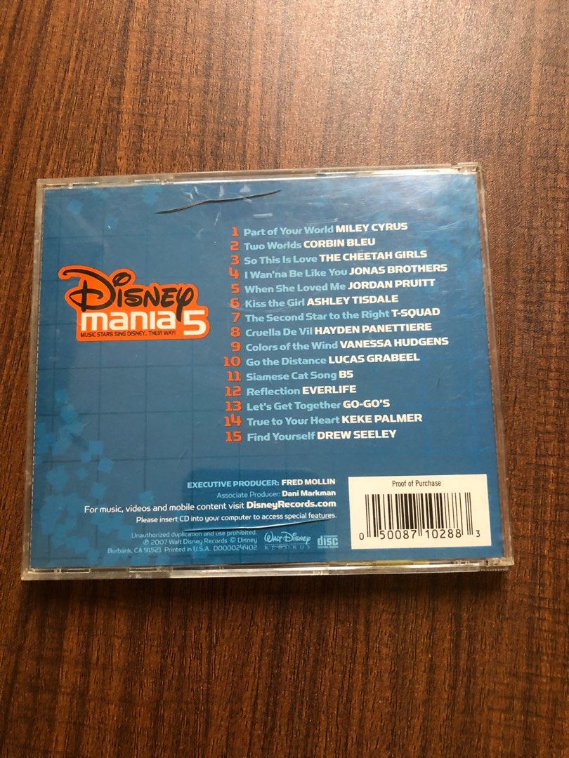 CD Disney mania 5 music stars sing Disney their way! 迪士尼歌舞青春