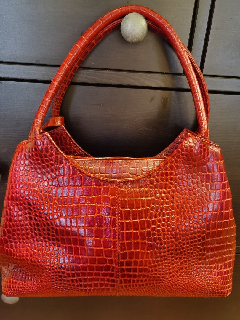 Clarks red leather bag