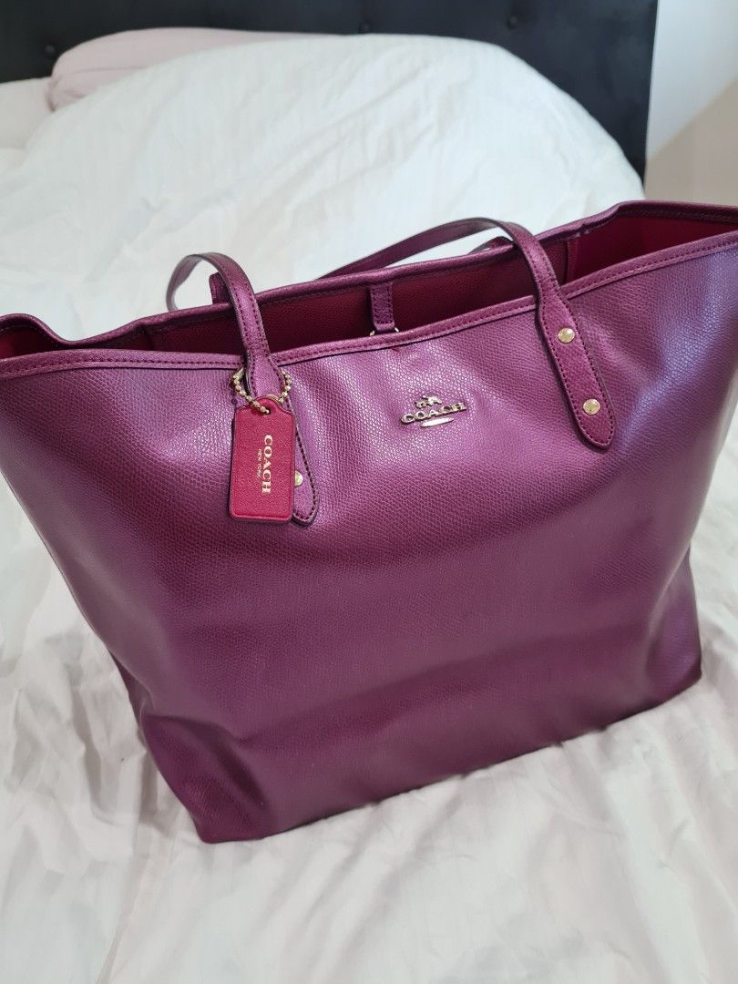 Coach metallic tote top bag