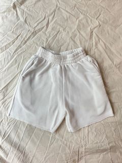 Comfy White Thick Fleece Sweat Shorts
