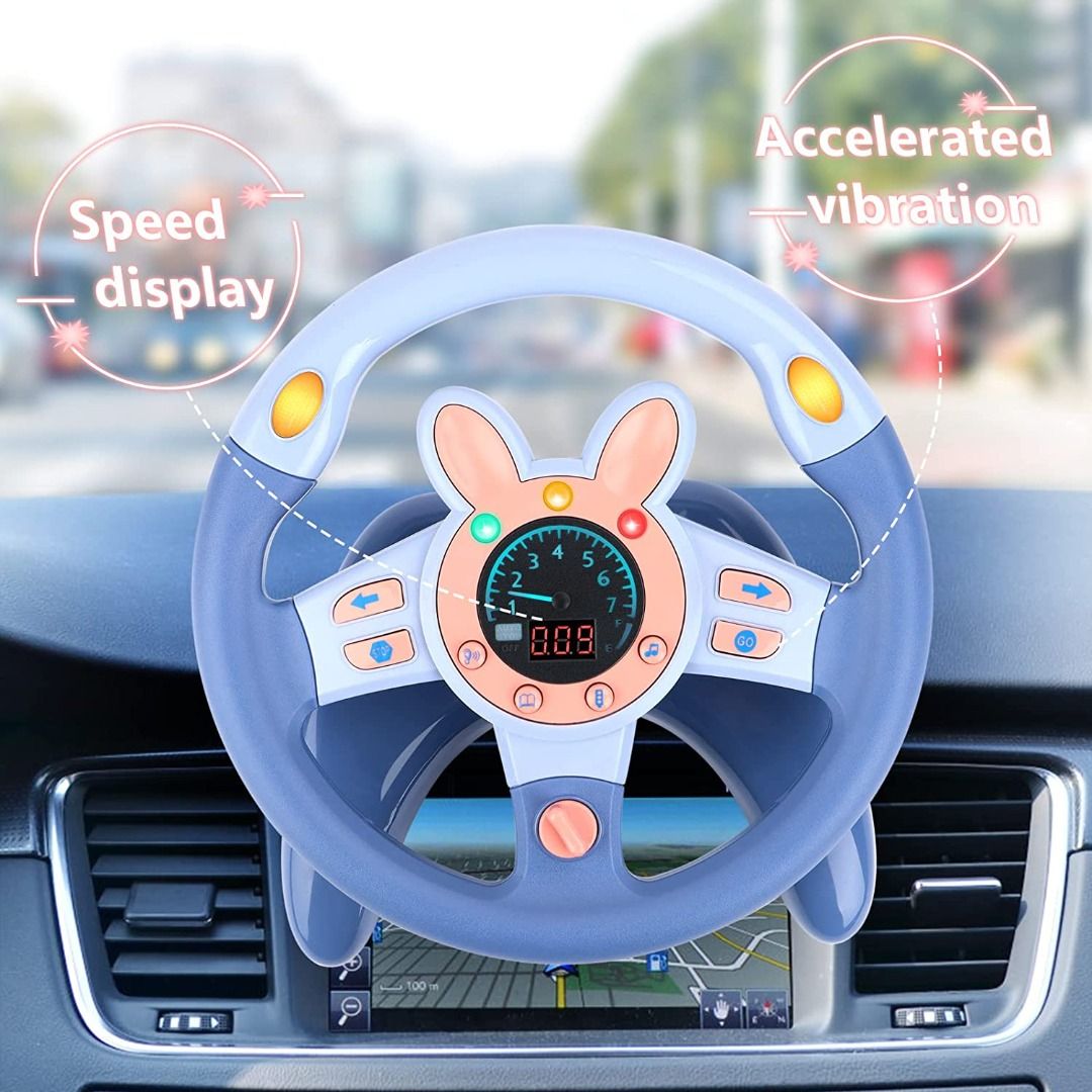 deAO Kids Steering Wheel for Backseat with Key Pretend Driving Simulated Driving Steering Wheel Toy with Light and Music Gifts for Kids Hobbies Toys Toys Games on Carousell