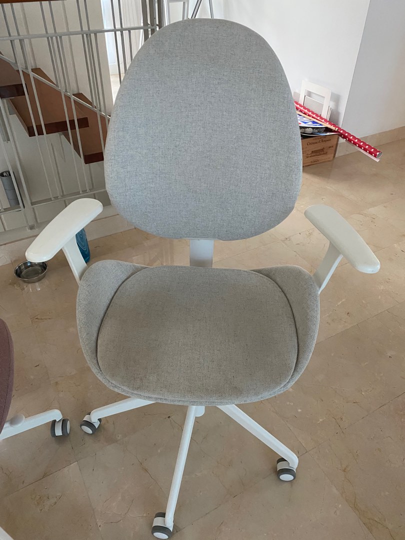 Desk chair Ikea very light grey, Furniture & Home Living, Furniture