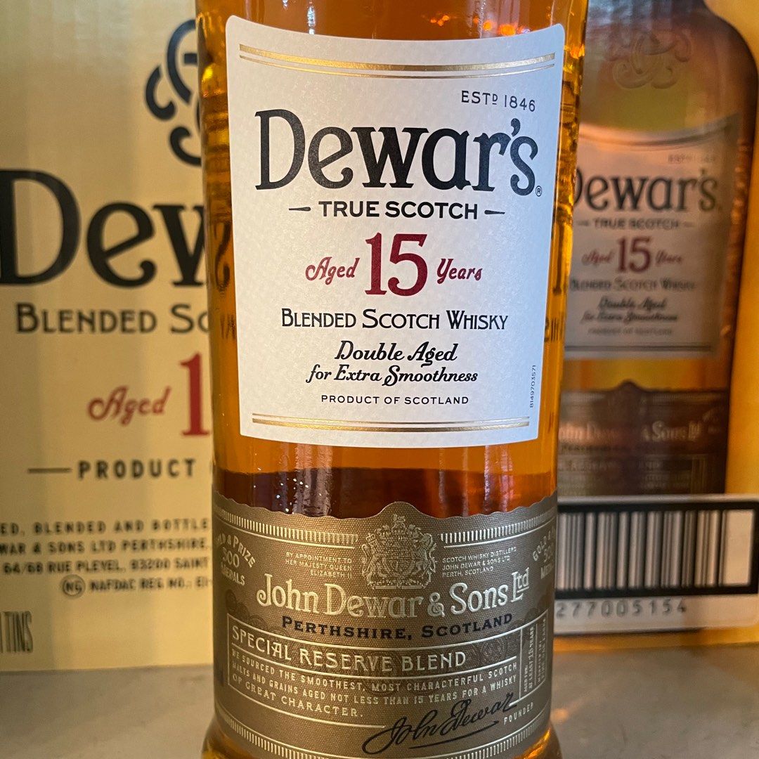 Dewars 15 Gold Box whisky 750ml, Food & Drinks, Beverages on Carousell