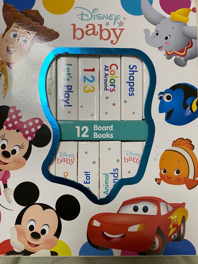 Disney Baby board book迪士尼早教書仔12本連盒, 興趣及遊戲, 書本 & 文具, 小朋友書 Carousell