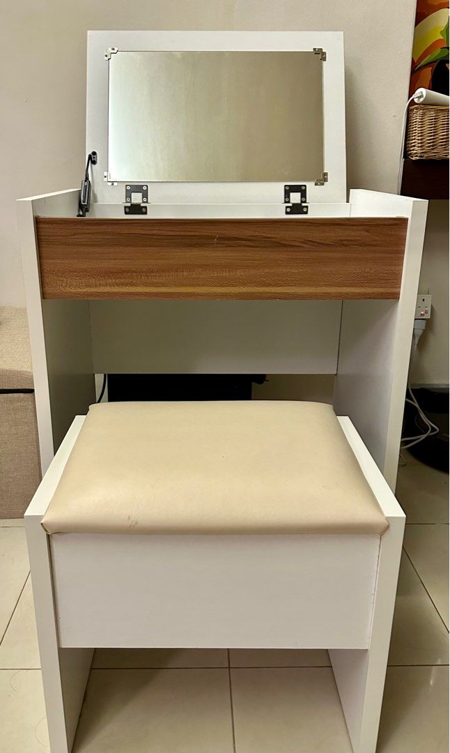 2 in 1 Study/ Dressing table & stool with storage, Furniture & Home