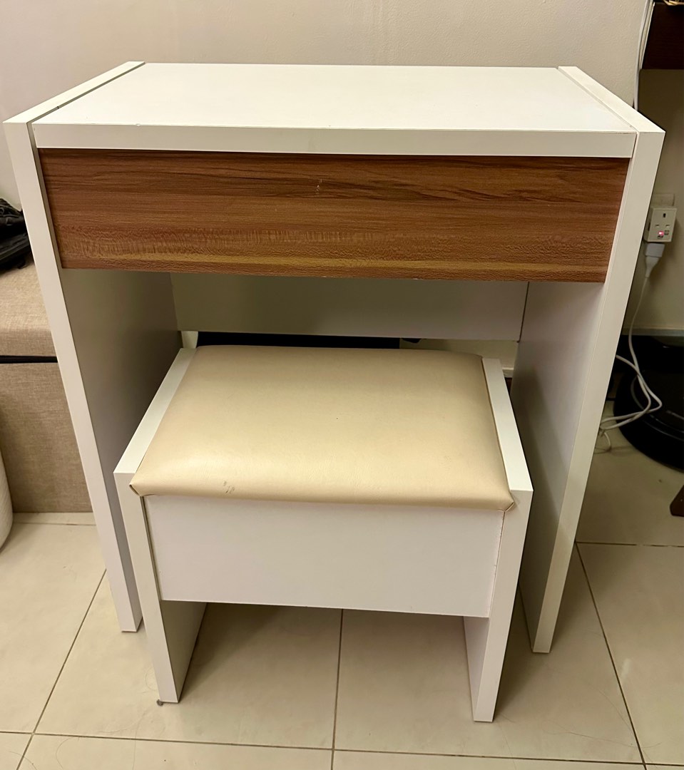 2 in 1 Study/ Dressing table & stool with storage, Furniture & Home