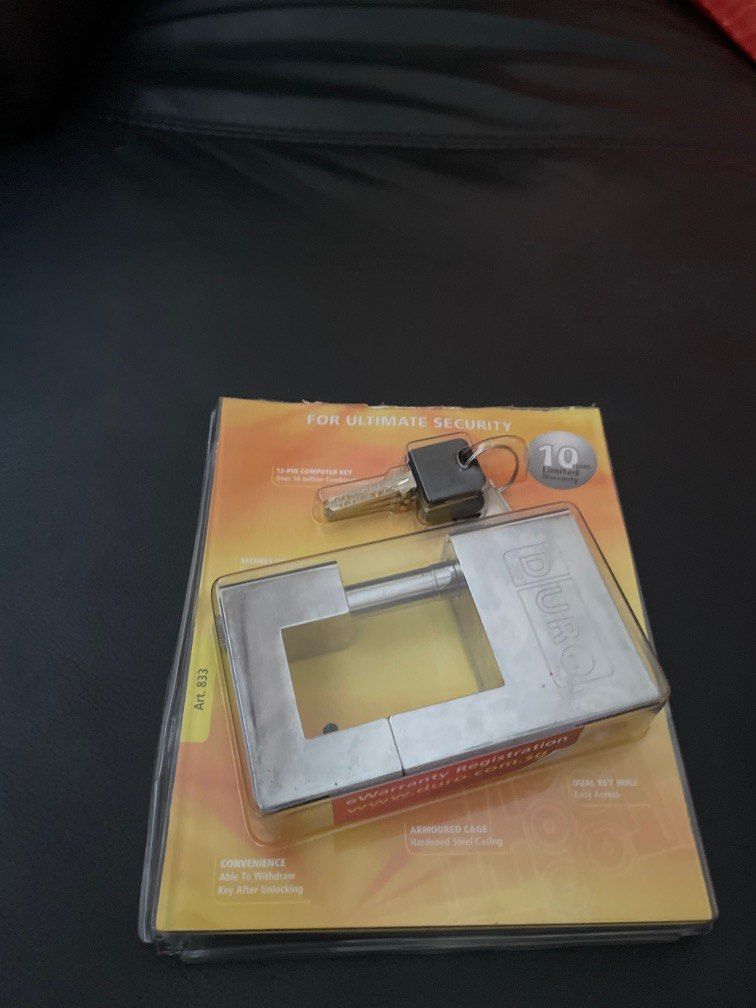 Duro Art 833 HDB Gate Lock, Furniture & Home Living, Security & Locks ...