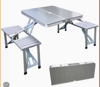 Foldable Outdoor Aluminum Camping Table with Chair
