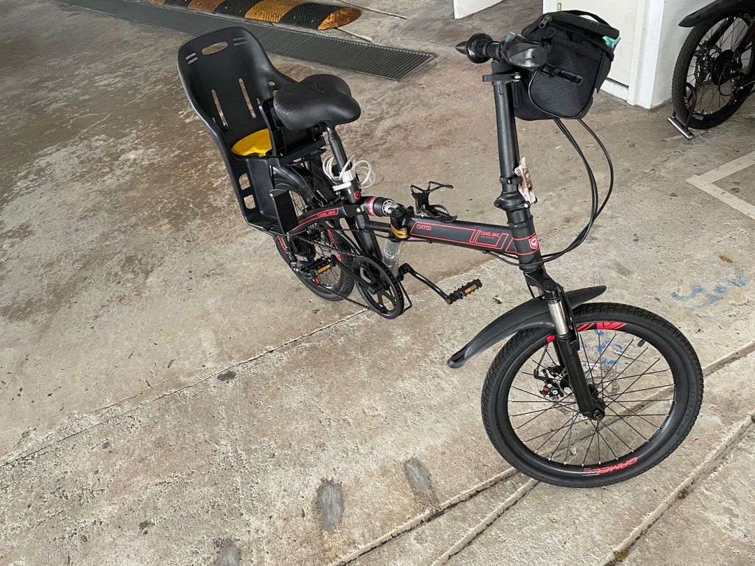 Folding bike with child seat, Sports Equipment, Bicycles & Parts