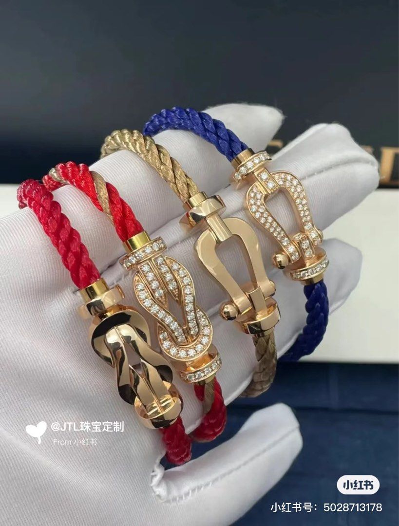 Men's bracelet type FRED in steel and 18 carat gold