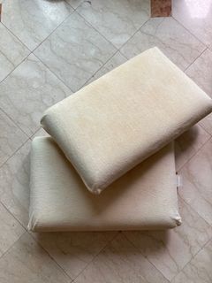 FREE 2 large used foam pillows, slightly stained covers