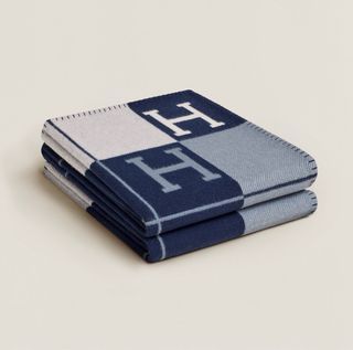 Hermes  Blanket Avalon Signature H Ecru and Potiron Throw Blanket– TC