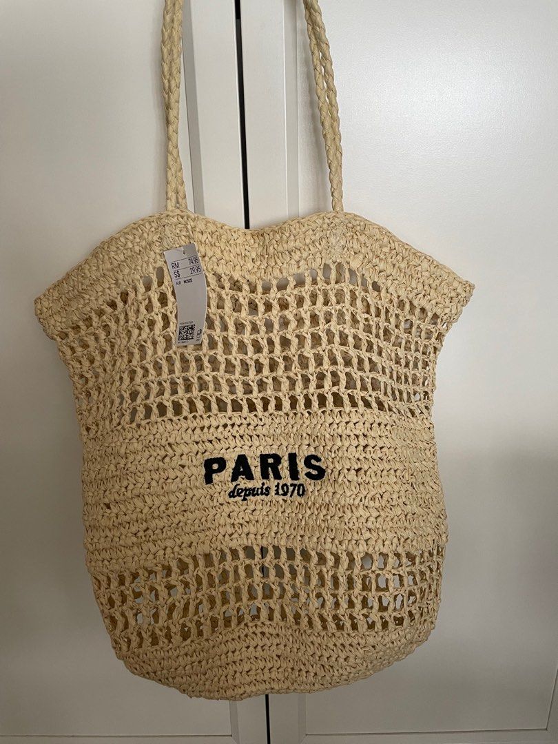 H M straw bag Women s Fashion Bags Wallets Tote Bags on Carousell