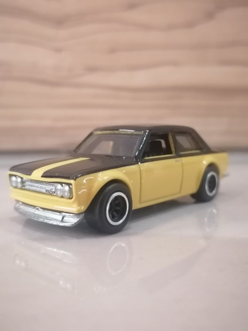 Hot Wheels 2019 Hot Wheels Display Case Datsun Bluebird 510 Yellow Black Loose No Display Case