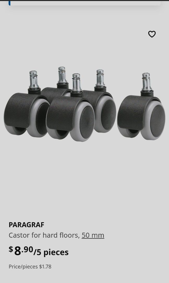 IKEA Castors for chairs, Furniture & Home Living, Furniture, Chairs on