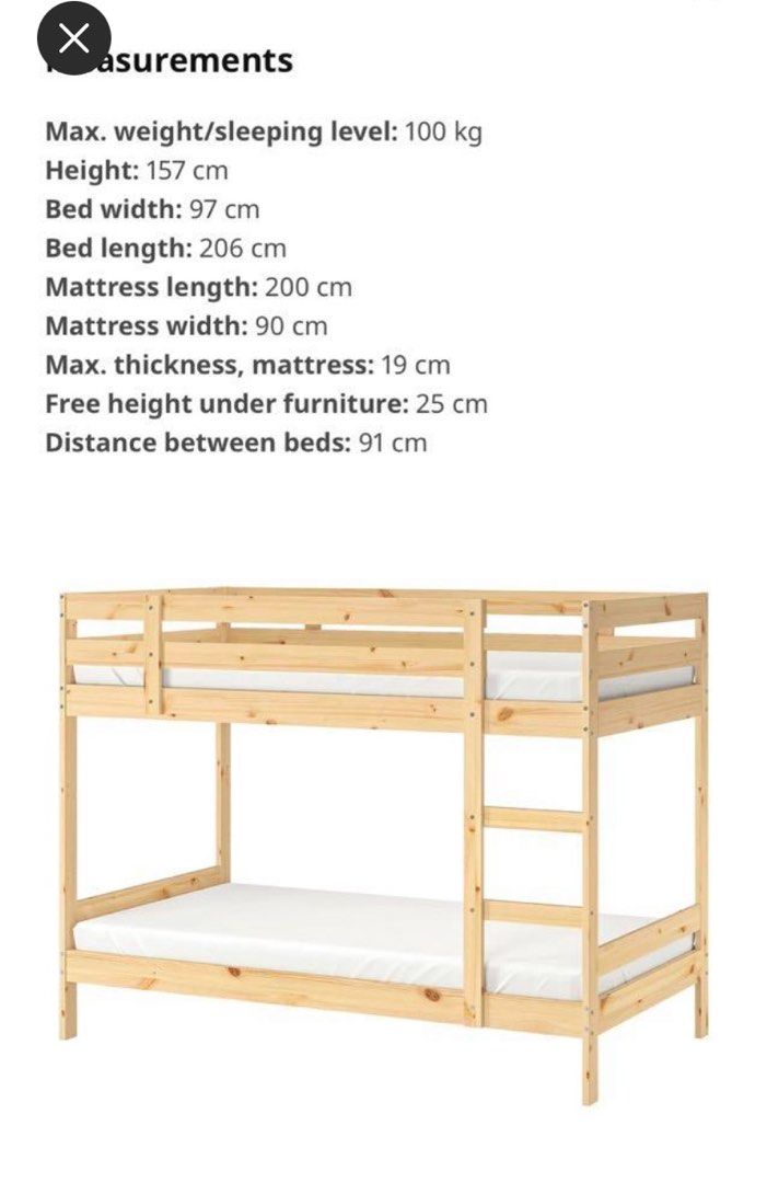 Ikea Double Deck Bed Frame, Furniture & Home Living, Furniture, Bed
